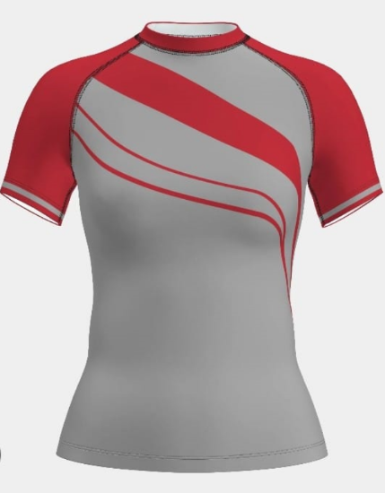 Picture of Men’s Compression Fit Performance T-Shirt – Grey & Red Curve Design