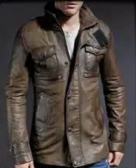 Picture of Men’s Distressed Vintage Brown Leather Jacket