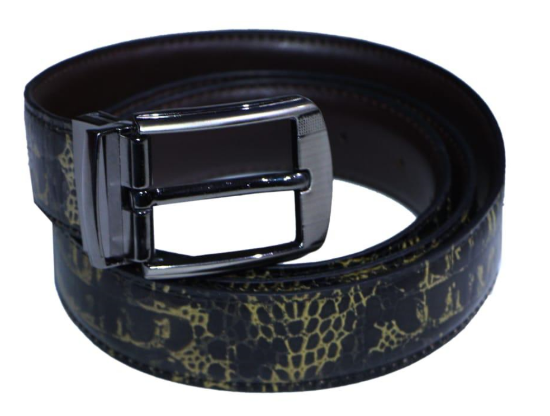 Picture of Men’s Designer Textured Leather Belt with Polished Buckle