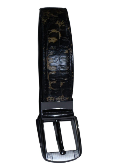 Picture of Men’s Designer Textured Leather Belt with Polished Buckle