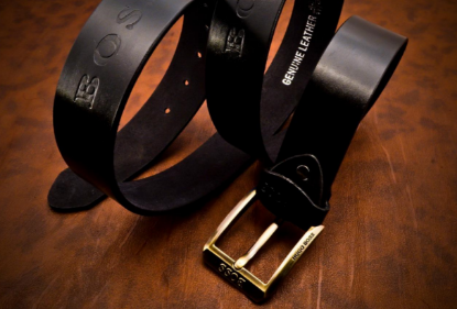 Picture of Hugo Boss Black Leather Belt with Gold Buckle